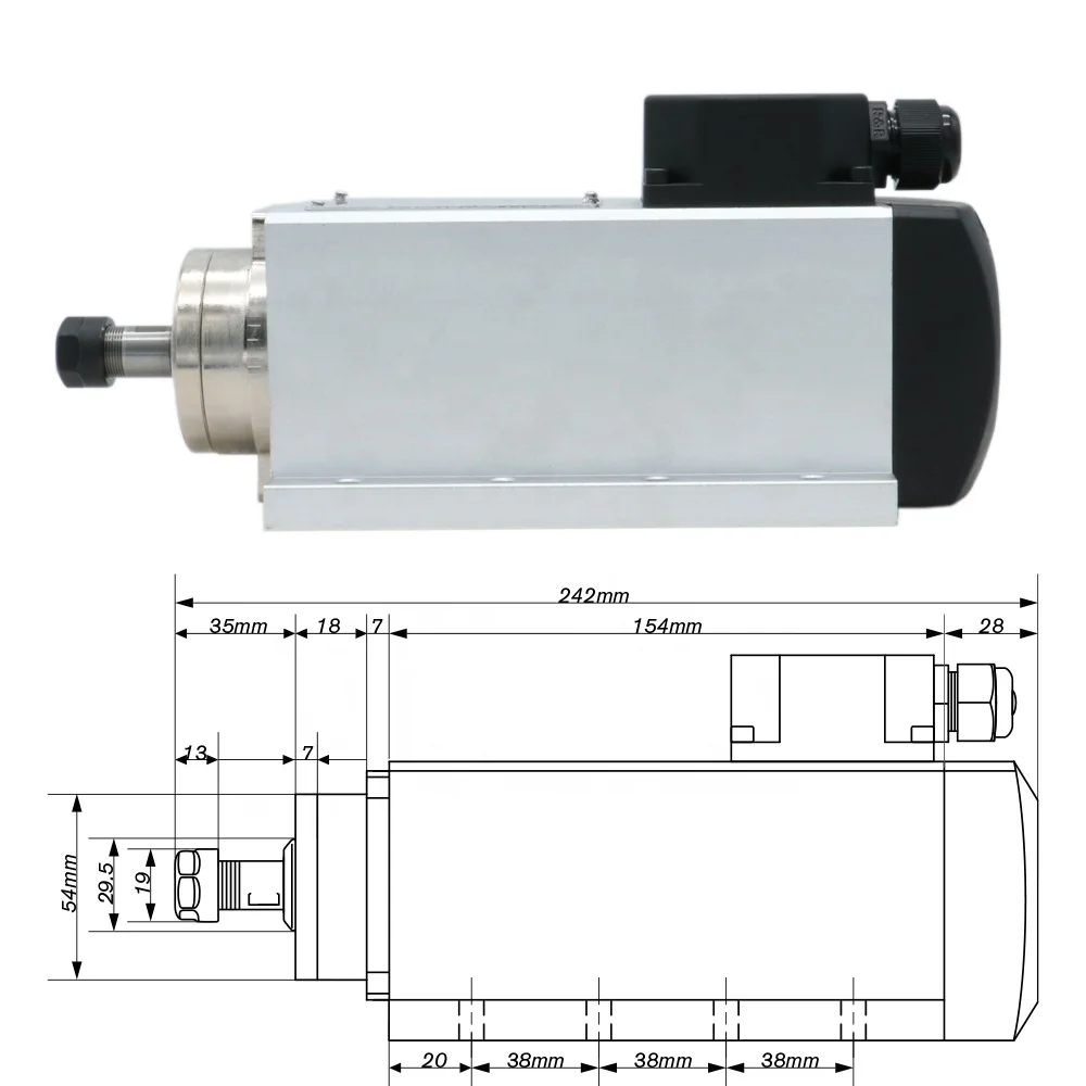 Шпиндельный двигатель HLTNC 1. – обзор и цена Air Cooled 1.5Kw Spindle Motor Inverter 110V